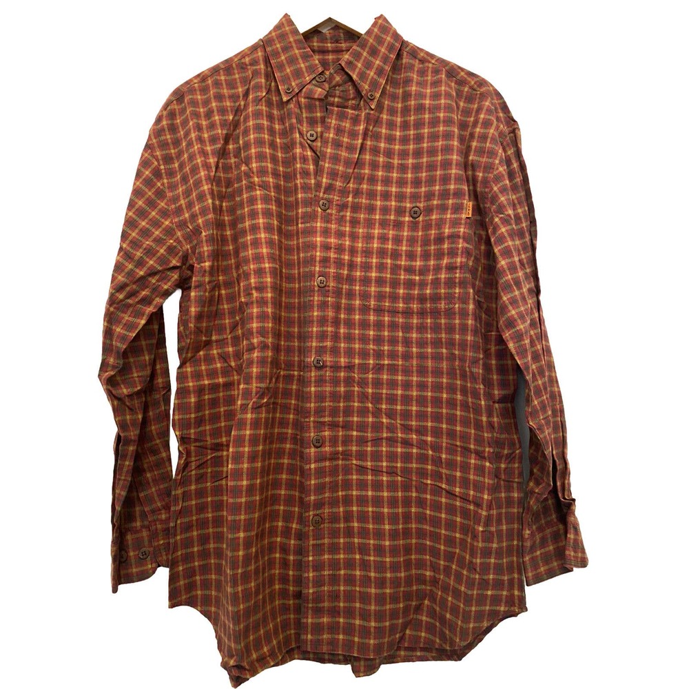 New OOBE Vintage Men’s Red Plaid LS Button Down Shirt 90’s Sz MED casual‎ Hiking